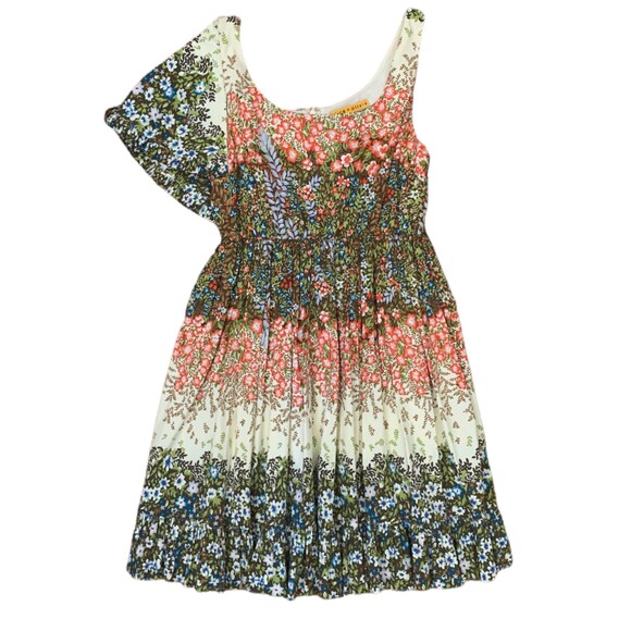 Alice + Olivia XS Floral A Line Mini Dress w/ Removable Cape – Silk Lined – EUC - Picture 2 of 12